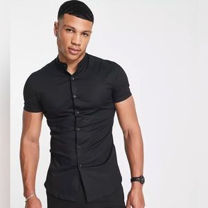 ASOS collarless button down